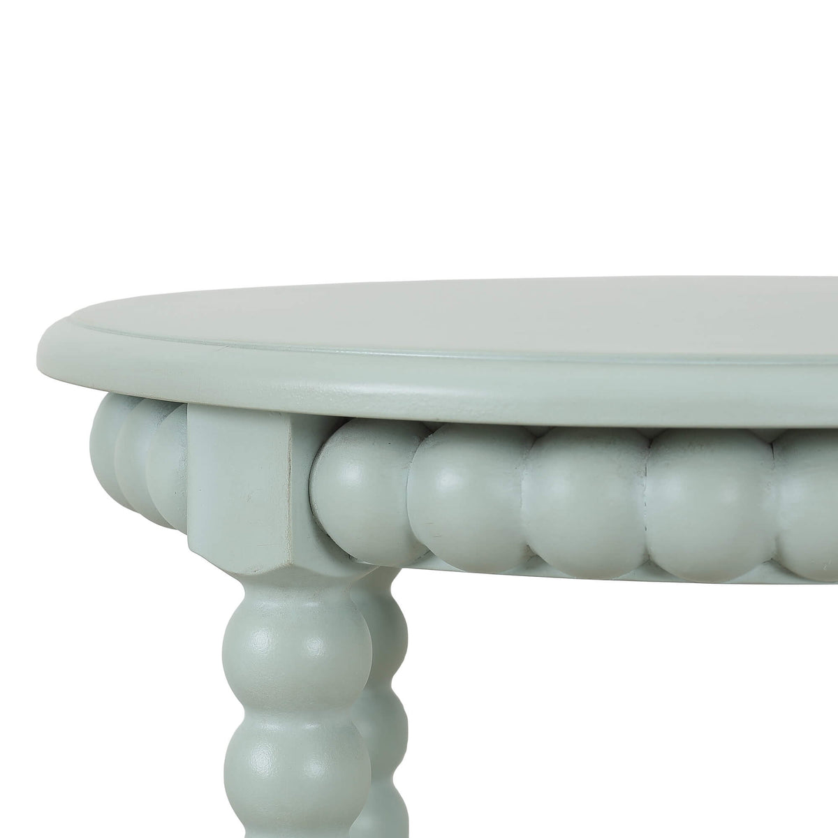 Cholet Round End Table in Vintage Fennel Green