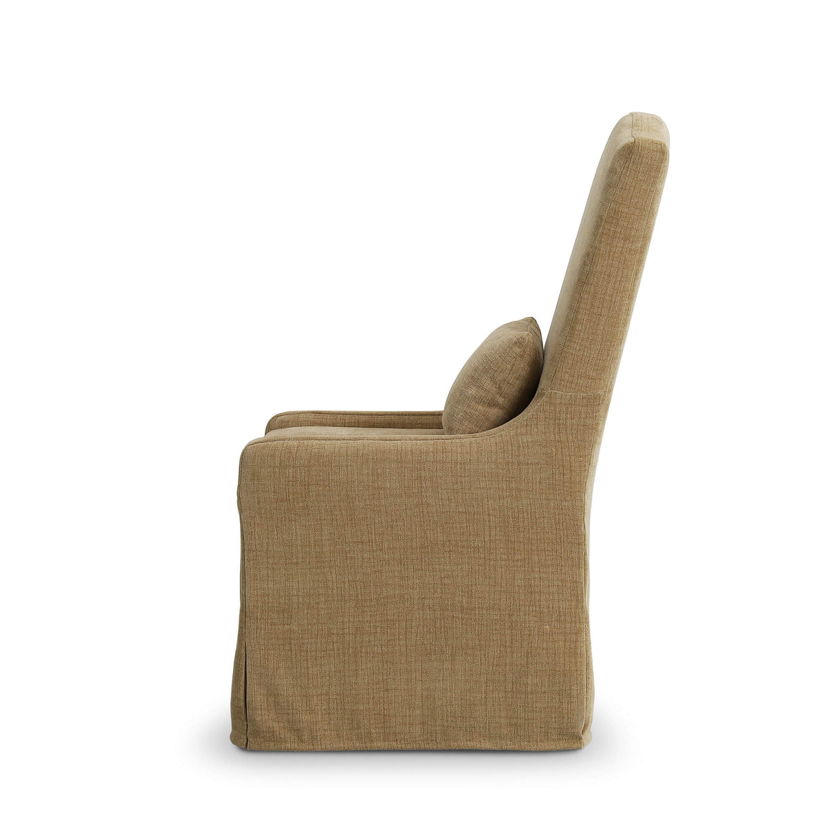 Sierra Slipcovered Dining Chair w/ Castors w/ Thames French Yellow Performance Fabric