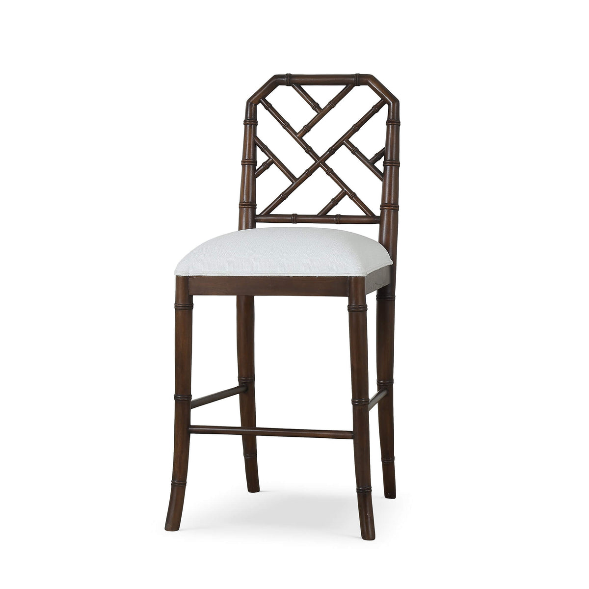 Martinique Counter Stool in Walnut w/ Arctic White Performance Fabric
