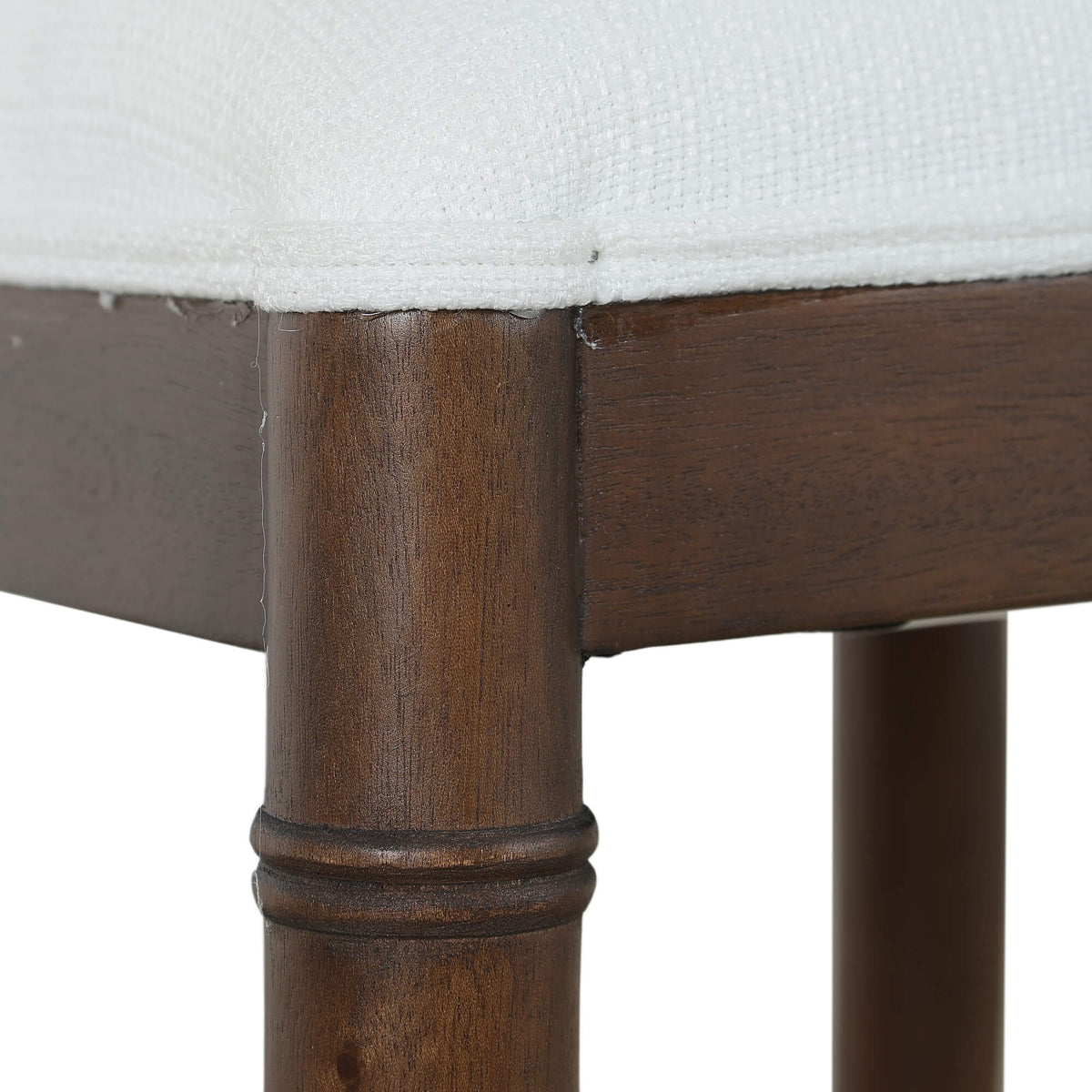 Martinique Counter Stool in Walnut w/ Arctic White Performance Fabric