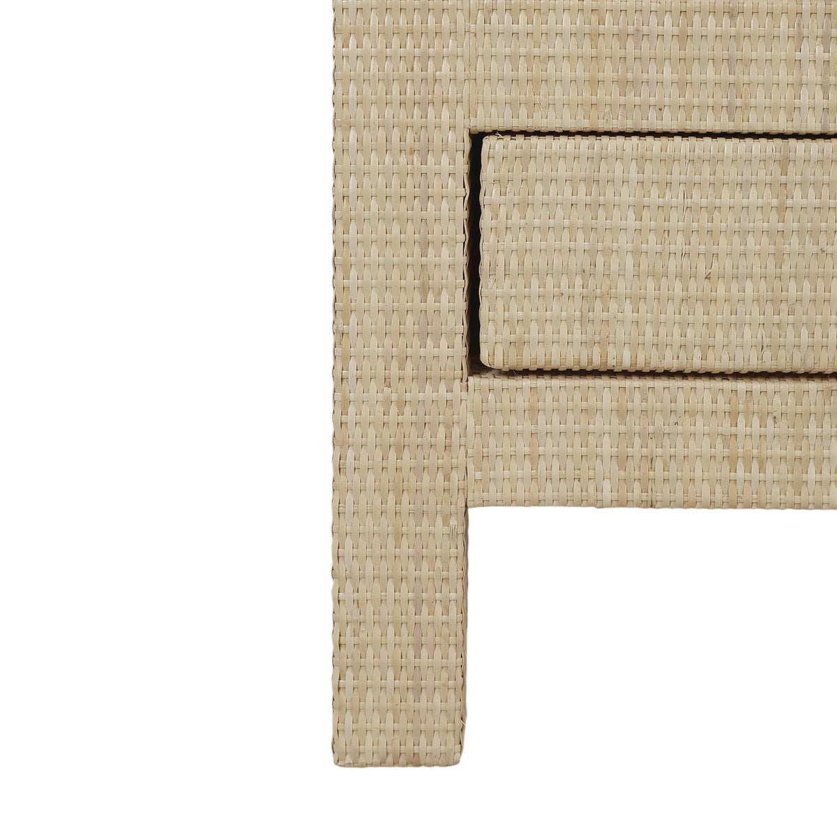 Kagu End Table Wrapped in Natural Rattan