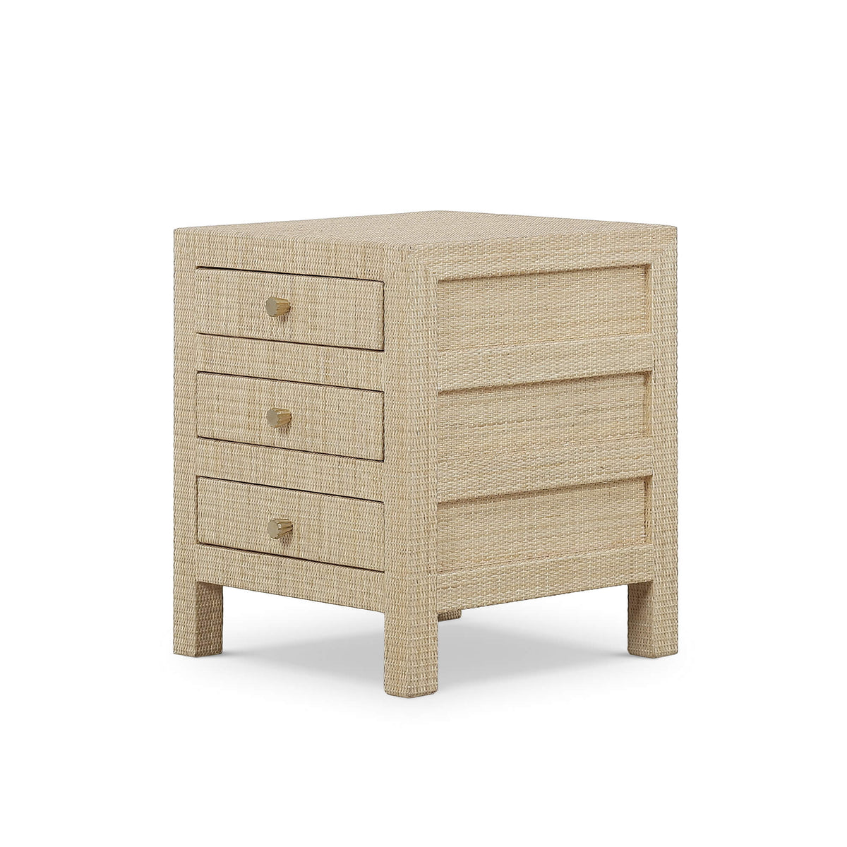 Kagu End Table Wrapped in Natural Rattan