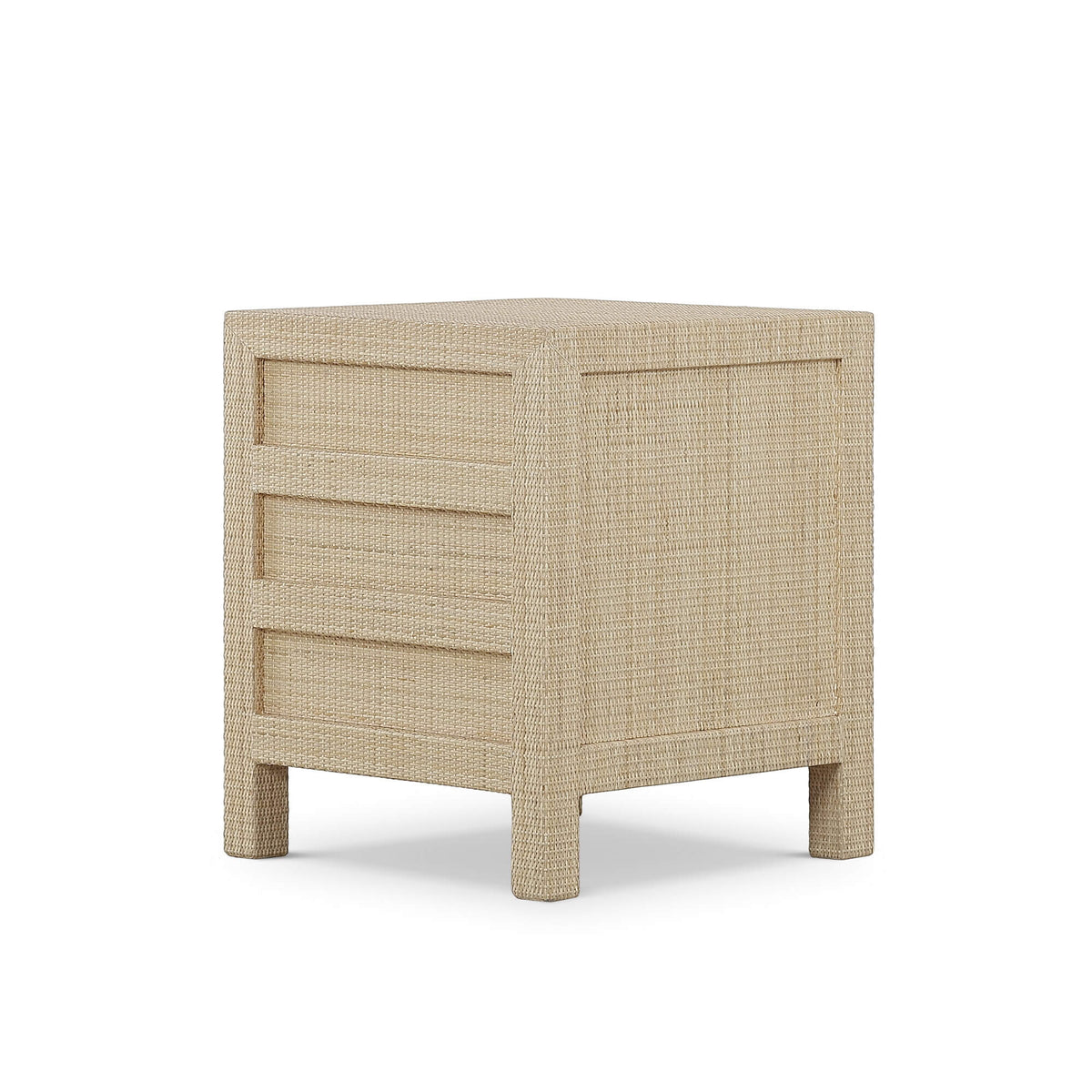 Kagu End Table Wrapped in Natural Rattan