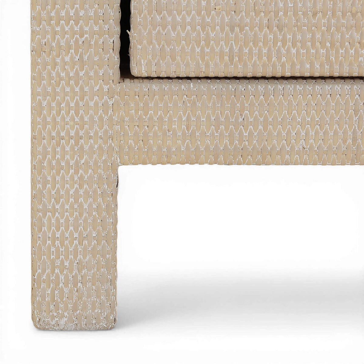 Kagu End Table Wrapped in Sandbar Rattan