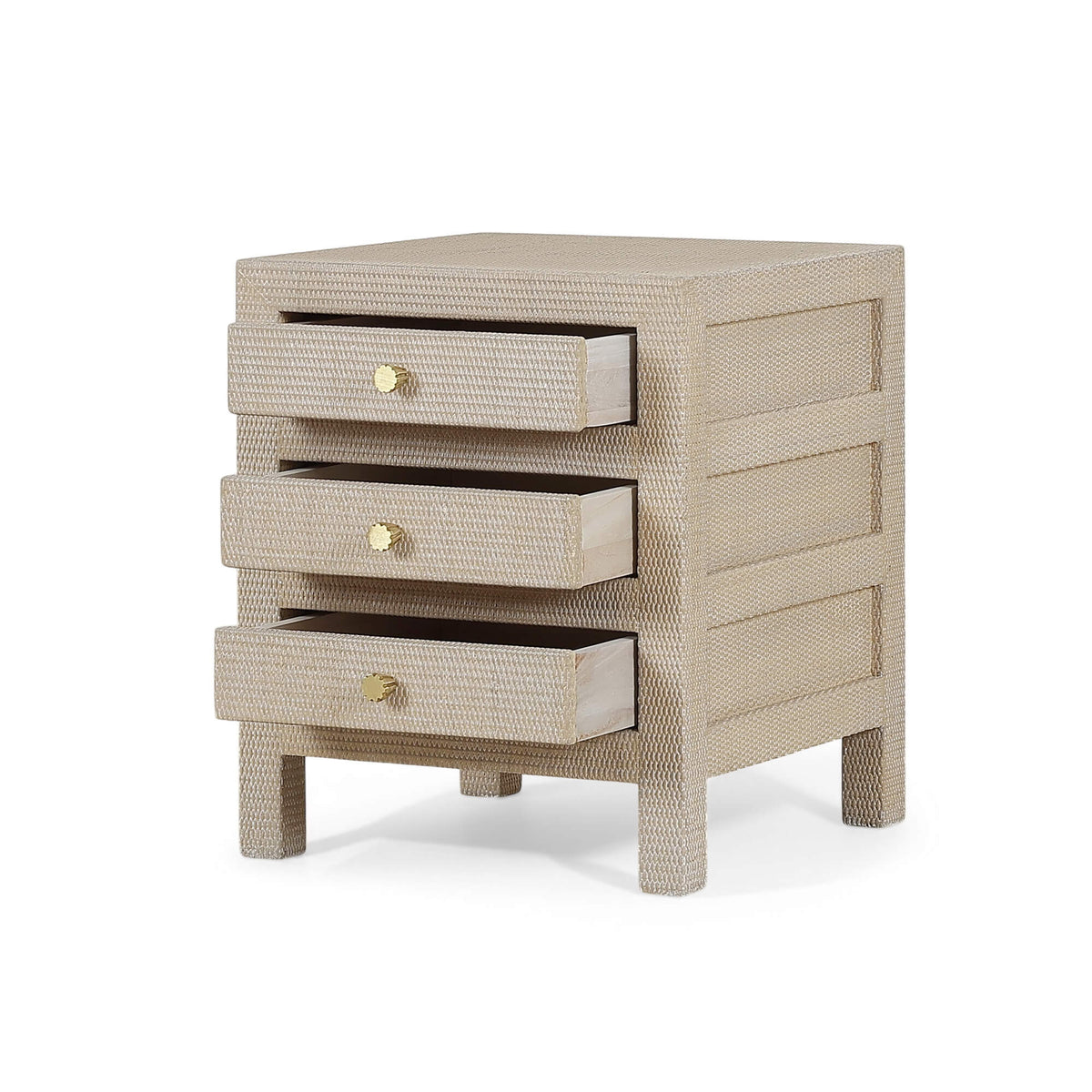 Kagu End Table Wrapped in Sandbar Rattan
