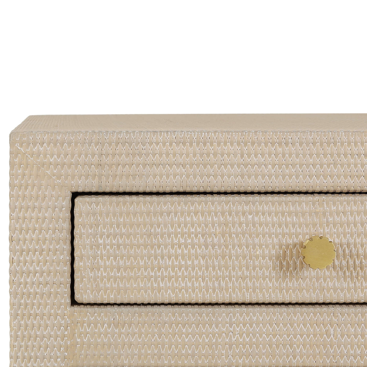 Kagu End Table Wrapped in Sandbar Rattan