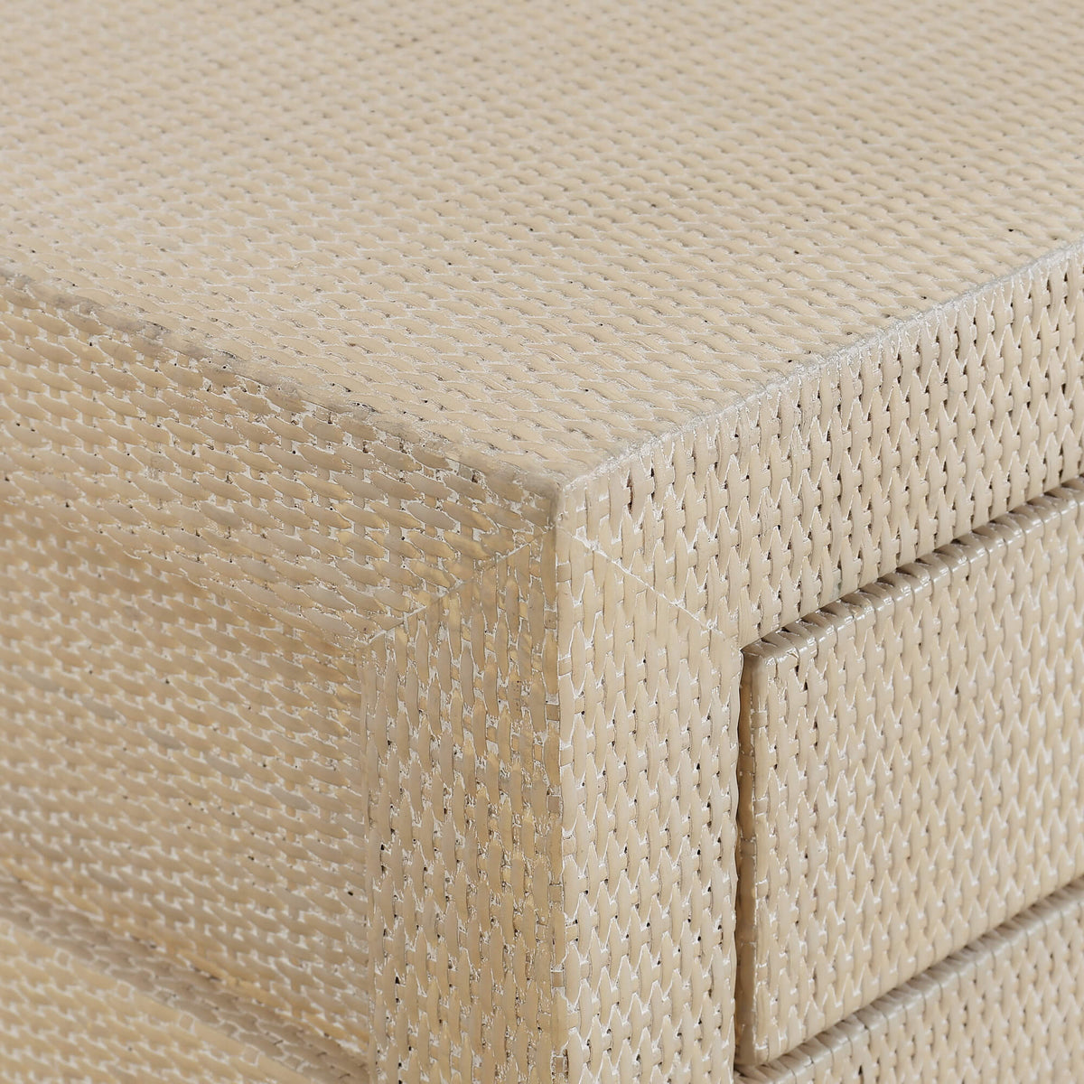 Kagu End Table Wrapped in Sandbar Rattan