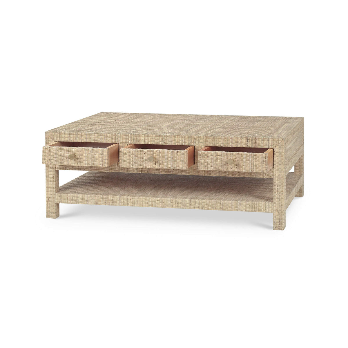 Kagu 6 Drawer Coffee Table Wrapped in Rattan Natural