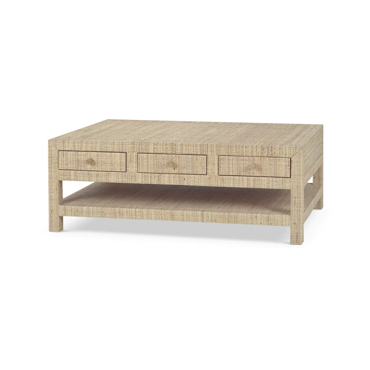 Kagu 6 Drawer Coffee Table Wrapped in Rattan Natural
