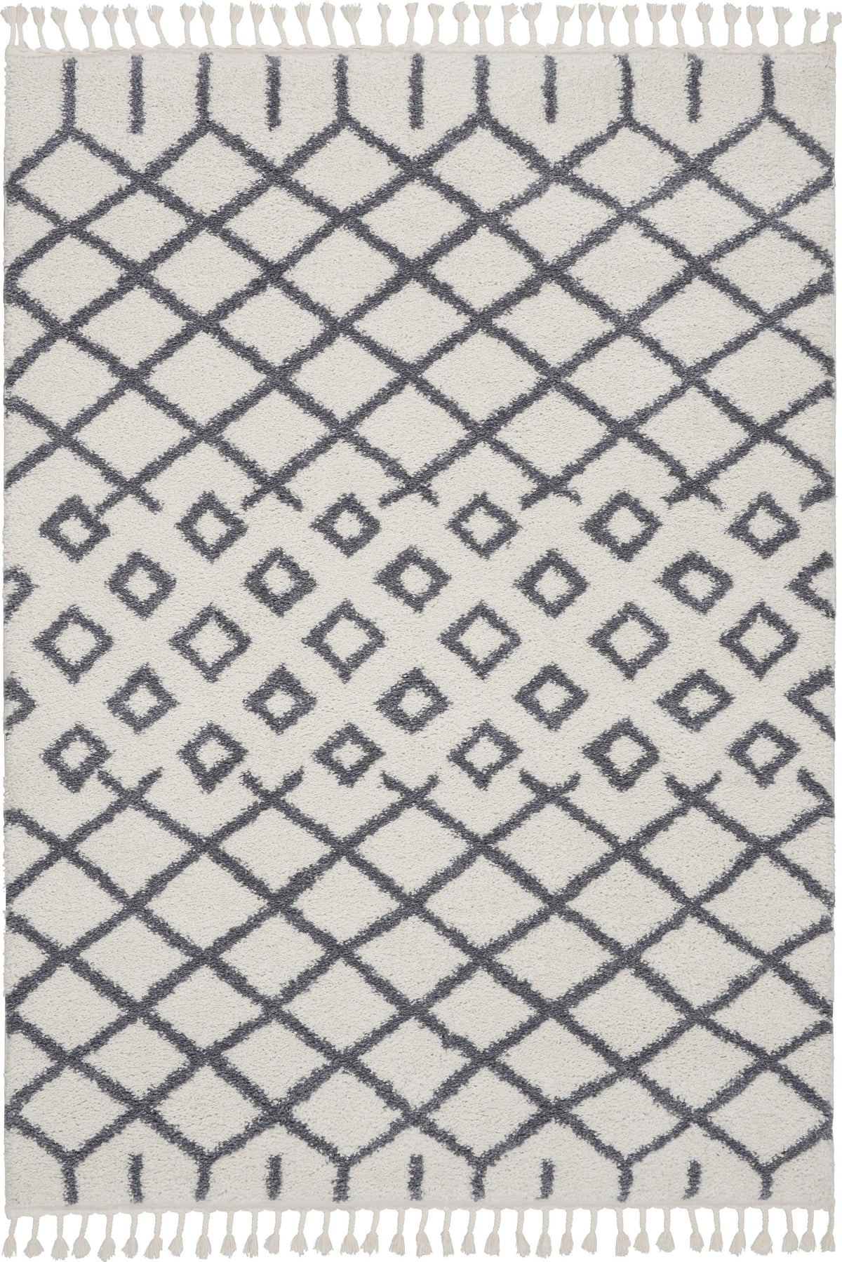 Moroccan Shag MRS01 White Rug