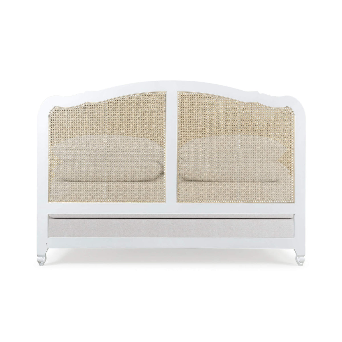 Covington Bed King in Architectural White w/ Rattan Natural