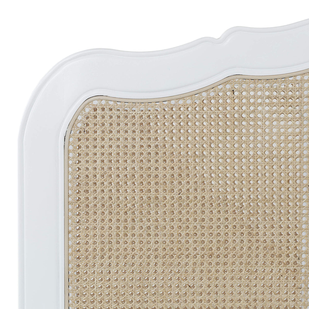 Covington Bed King in Architectural White w/ Rattan Natural