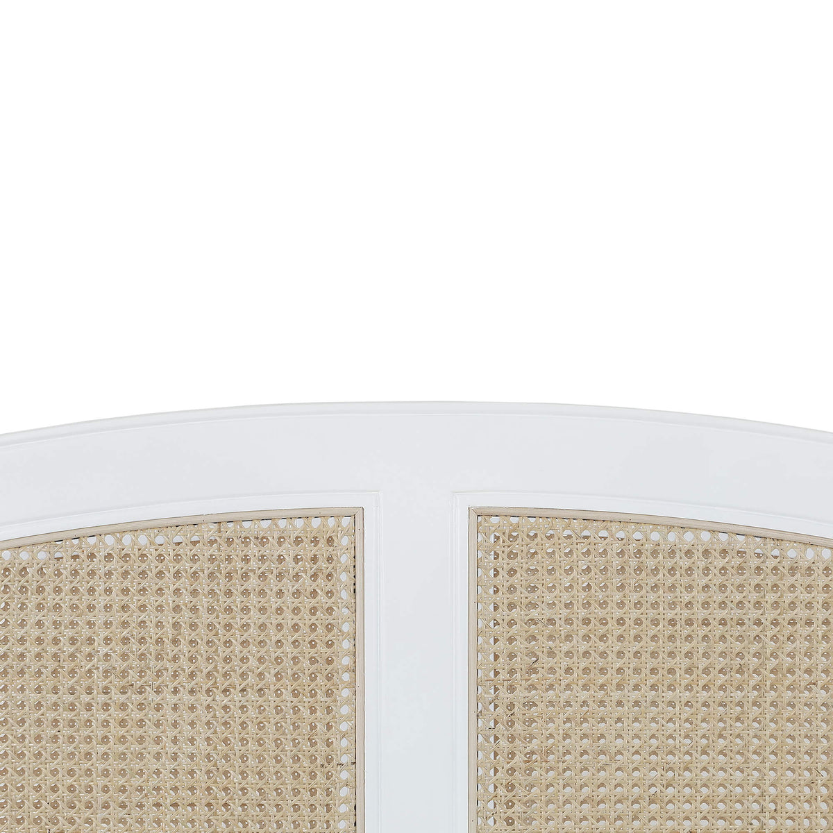 Covington Bed King in Architectural White w/ Rattan Natural