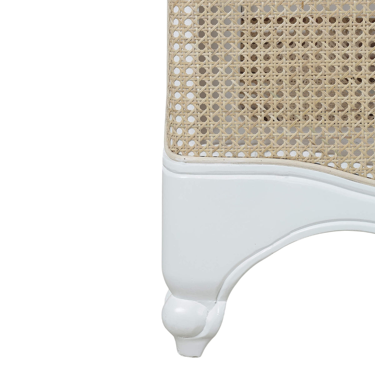 Covington Bed King in Architectural White w/ Rattan Natural