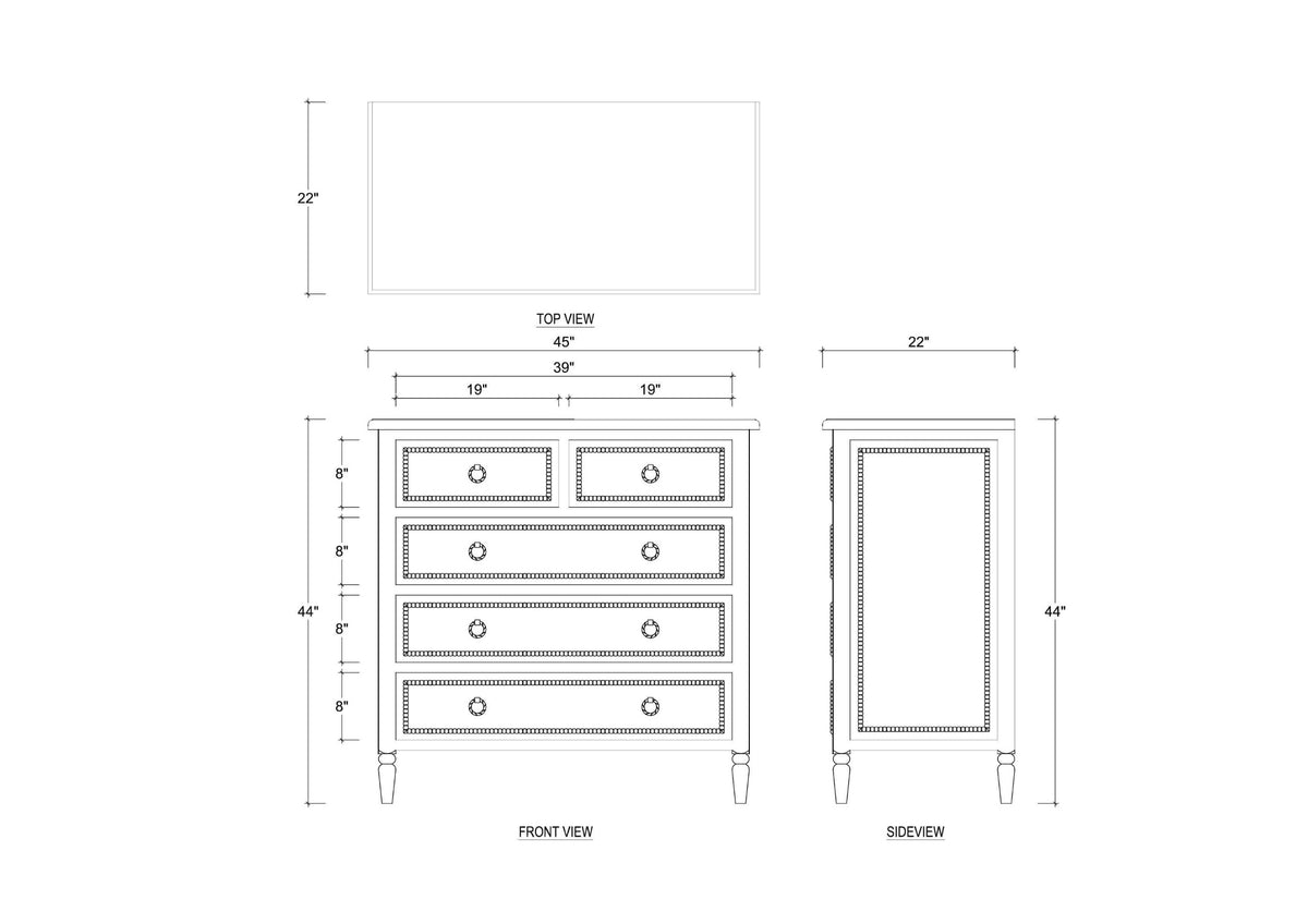 Cholet 5 Drawer Dresser in Architectural White