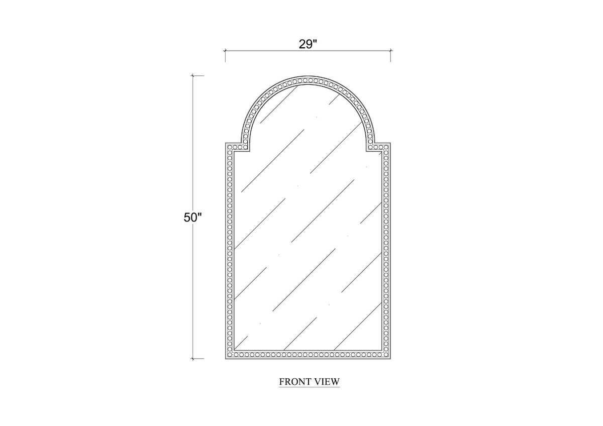 Cholet Curved Mirror in Architectural White