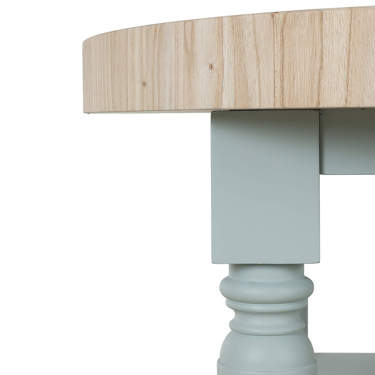 Farmhouse Butcher Block Kitchen Island in Pale Blue