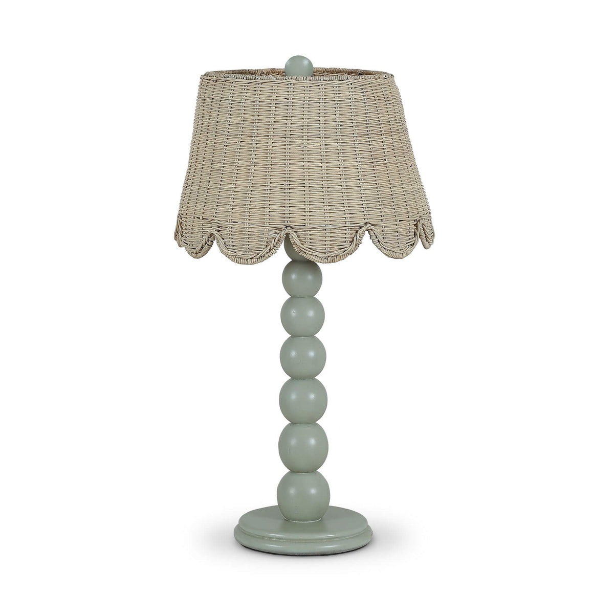 Cholet Table Lamp w/ Scalloped Shade in Vintage Fennel Green