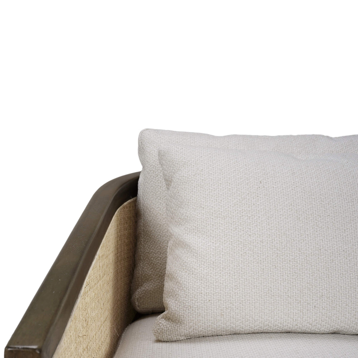 Willis Swivel Chair w/ Mahogany Frame in Straw Wash & Rattan Natural w/ Dinara Natural Fabric