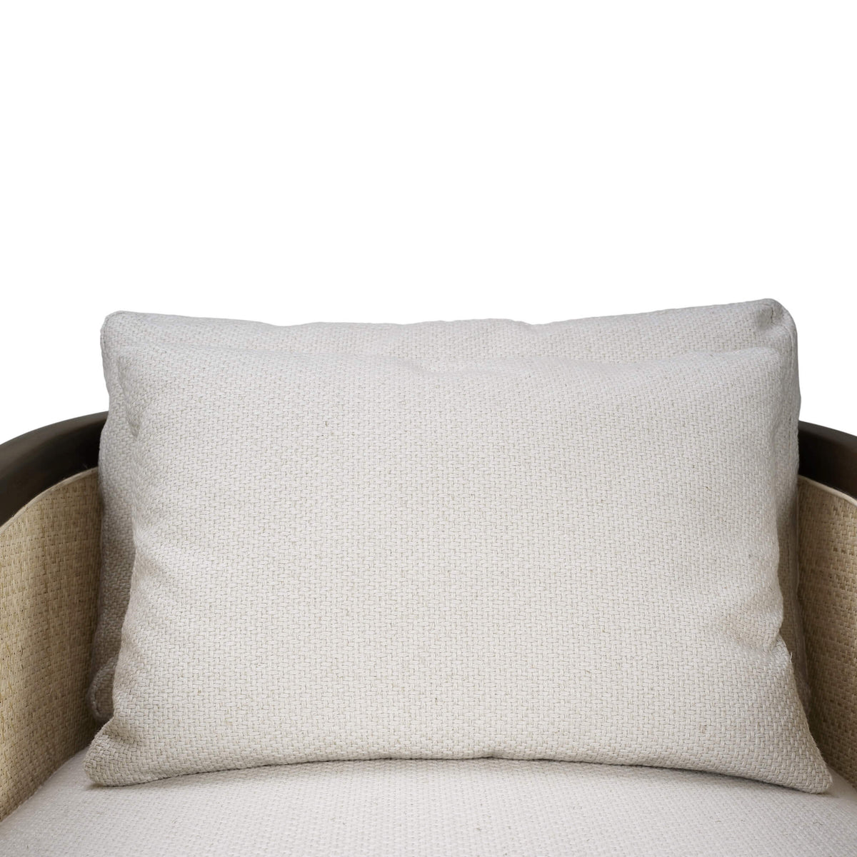Willis Swivel Chair w/ Mahogany Frame in Straw Wash & Rattan Natural w/ Dinara Natural Fabric