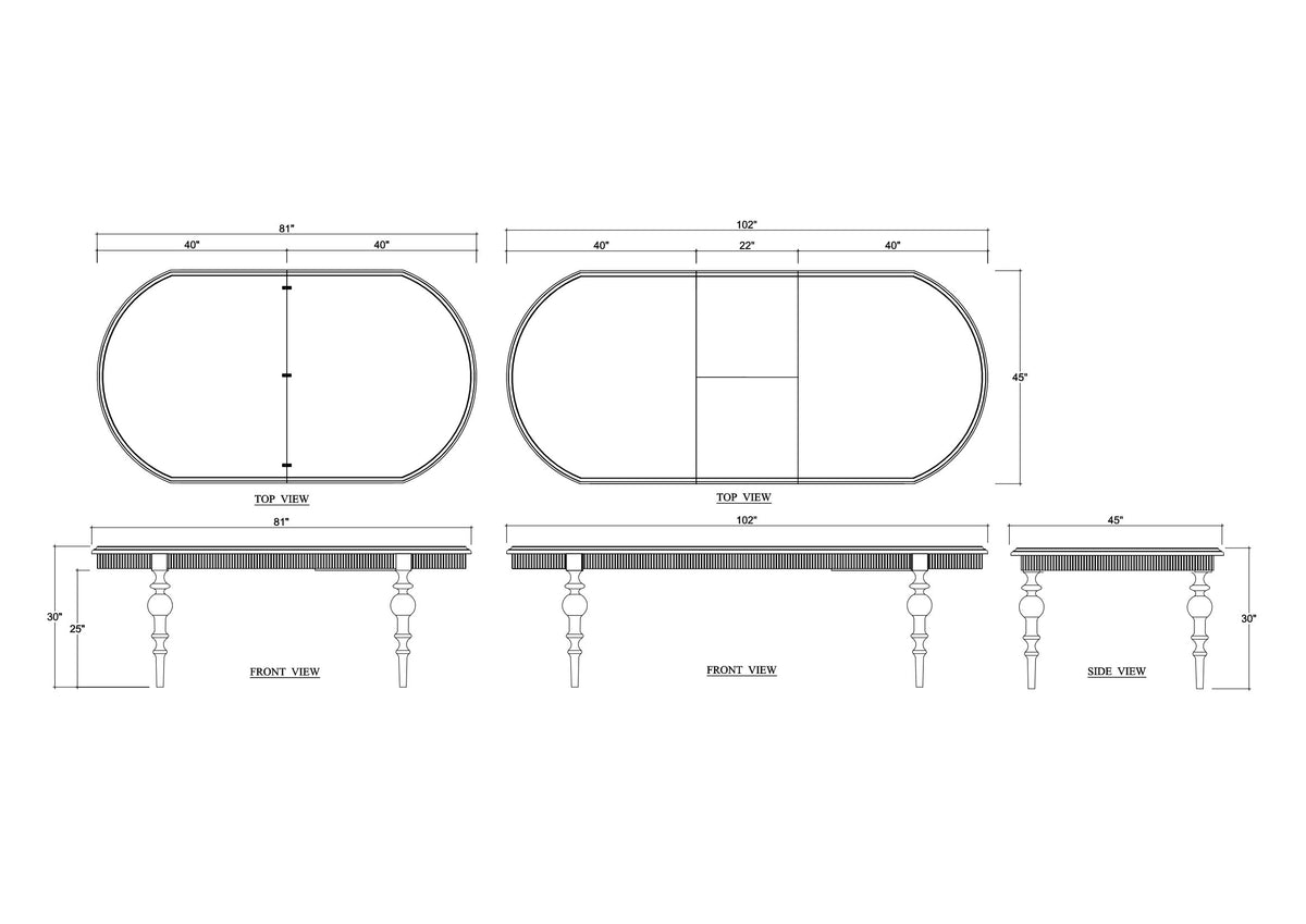 Kraton Butterfly Oval Extension Dining Table 80- 102" in True White