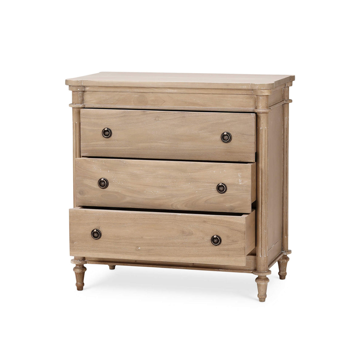 Kelly 3 Drawer Bedside Table in Sandbar