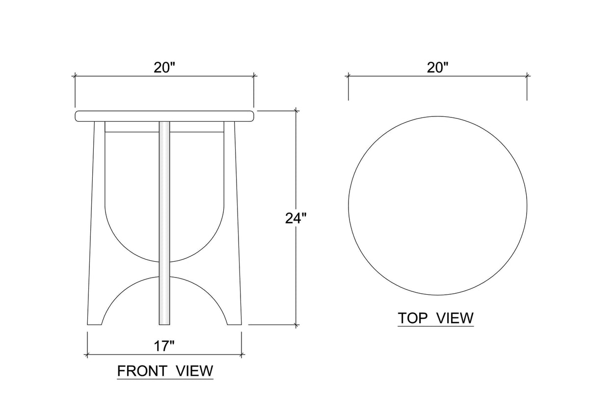 Vannes Round End Table in Walnut