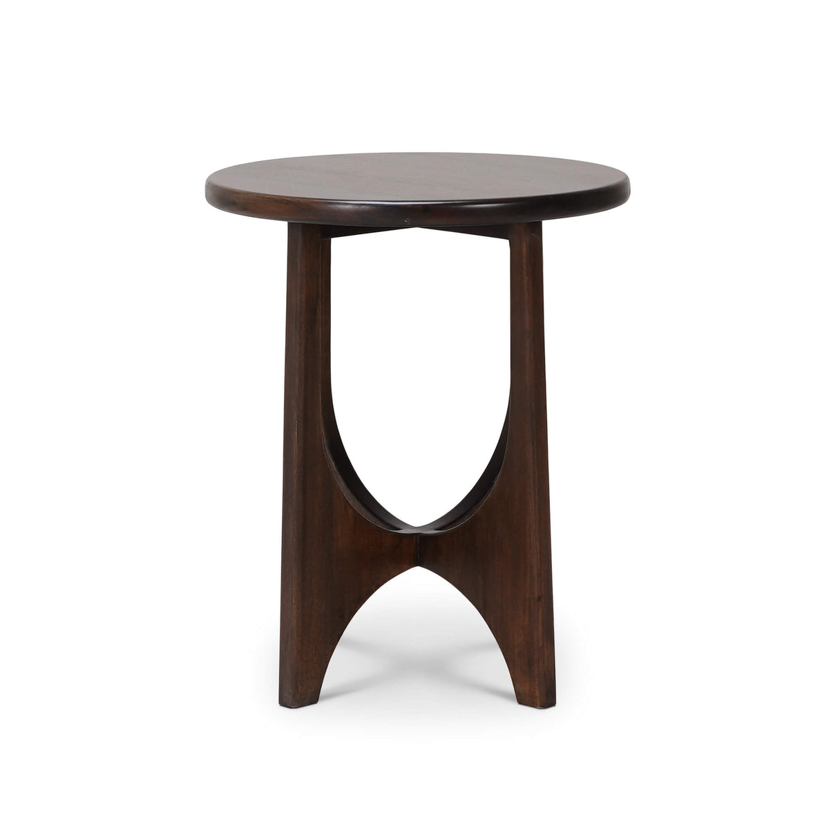 Vannes Round End Table in Walnut