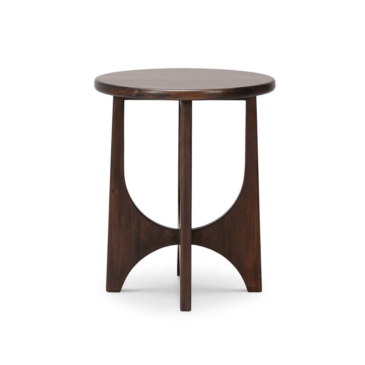 Vannes Round End Table in Walnut