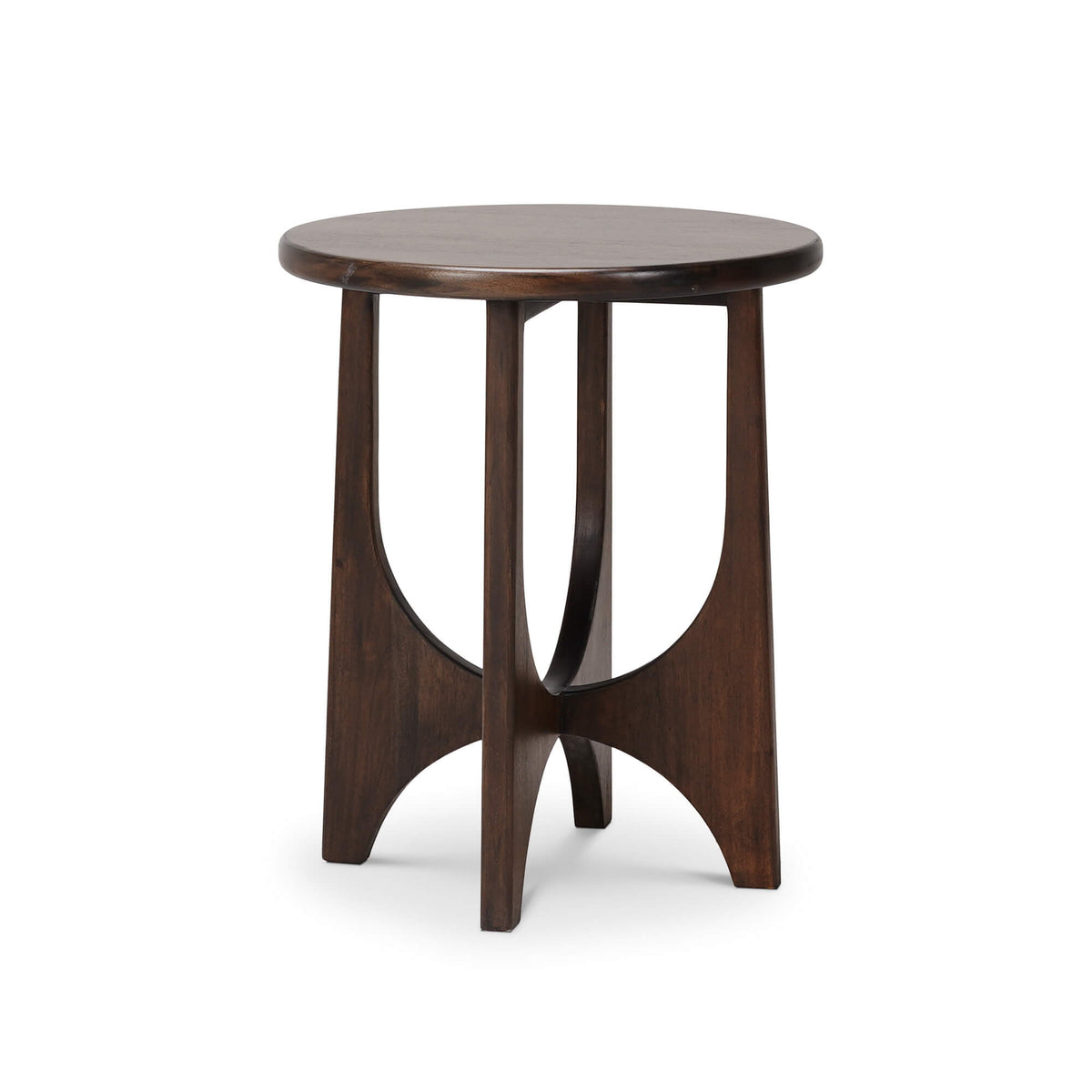 Vannes Round End Table in Walnut