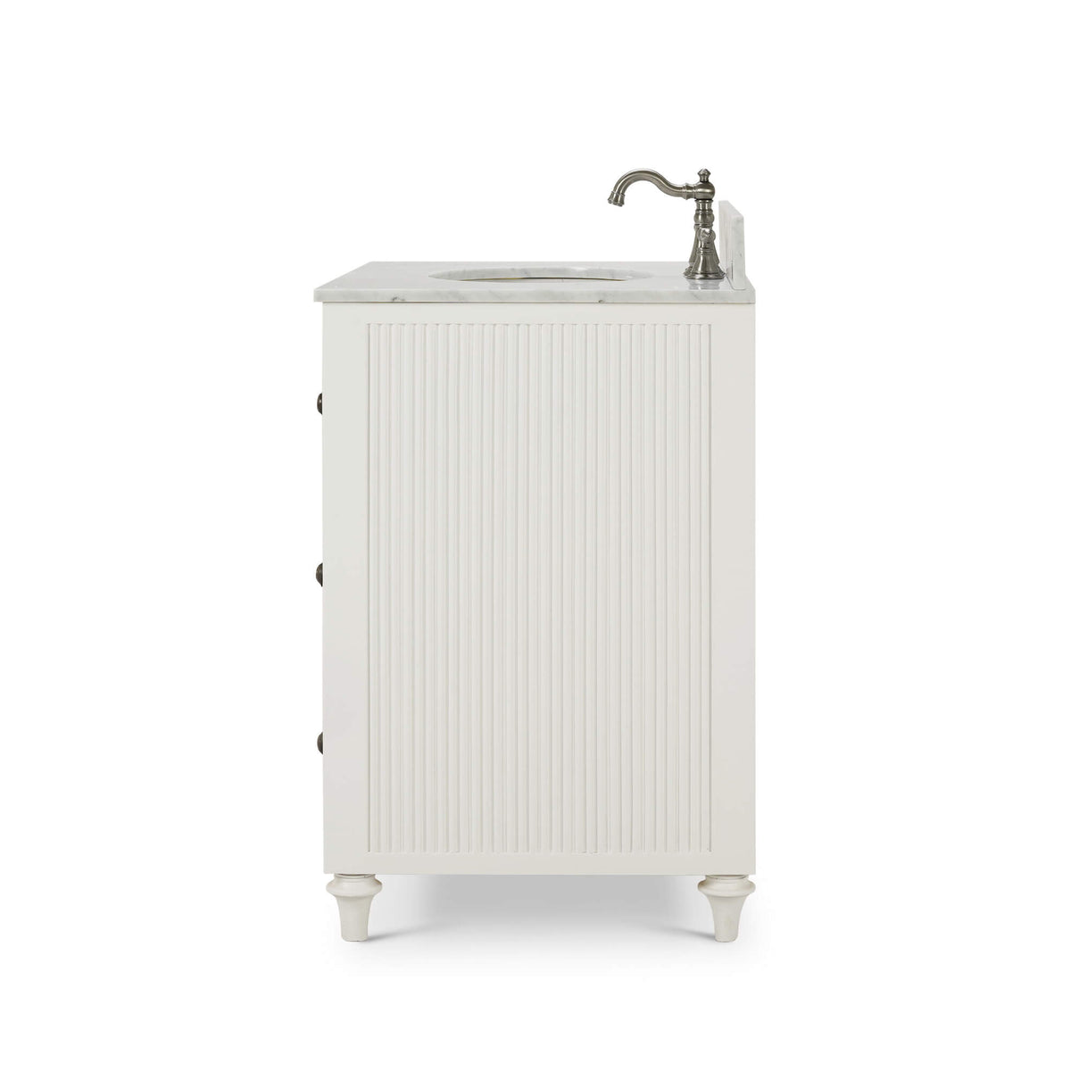 Kraton Single Vanity in True White w/ Sink & Marble Top