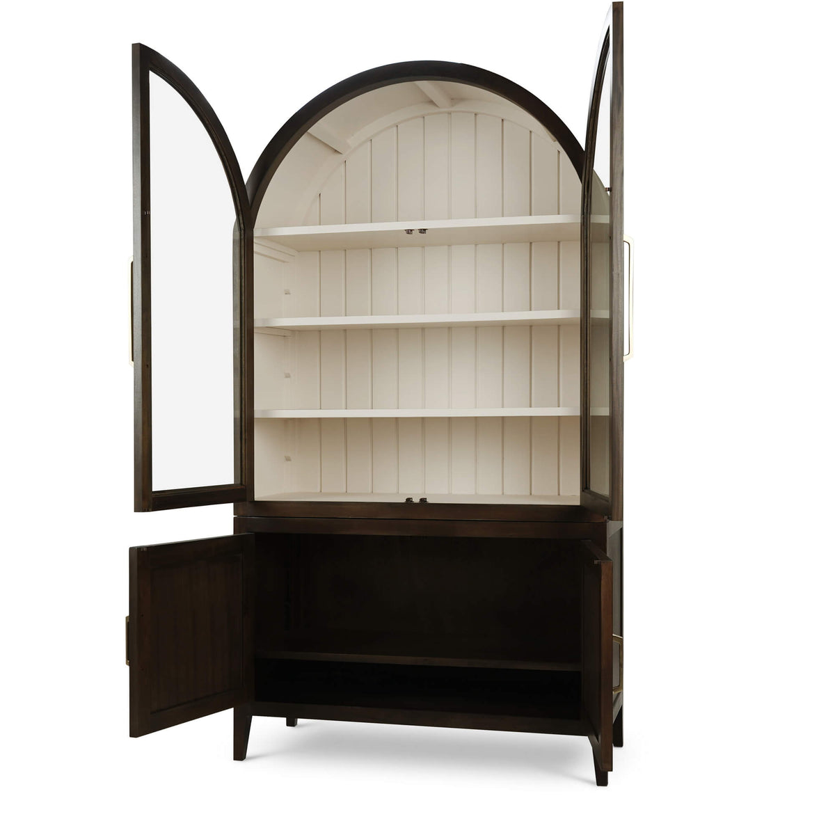 Lumina Glass Cabinet in Walnut w/ Putty Interior