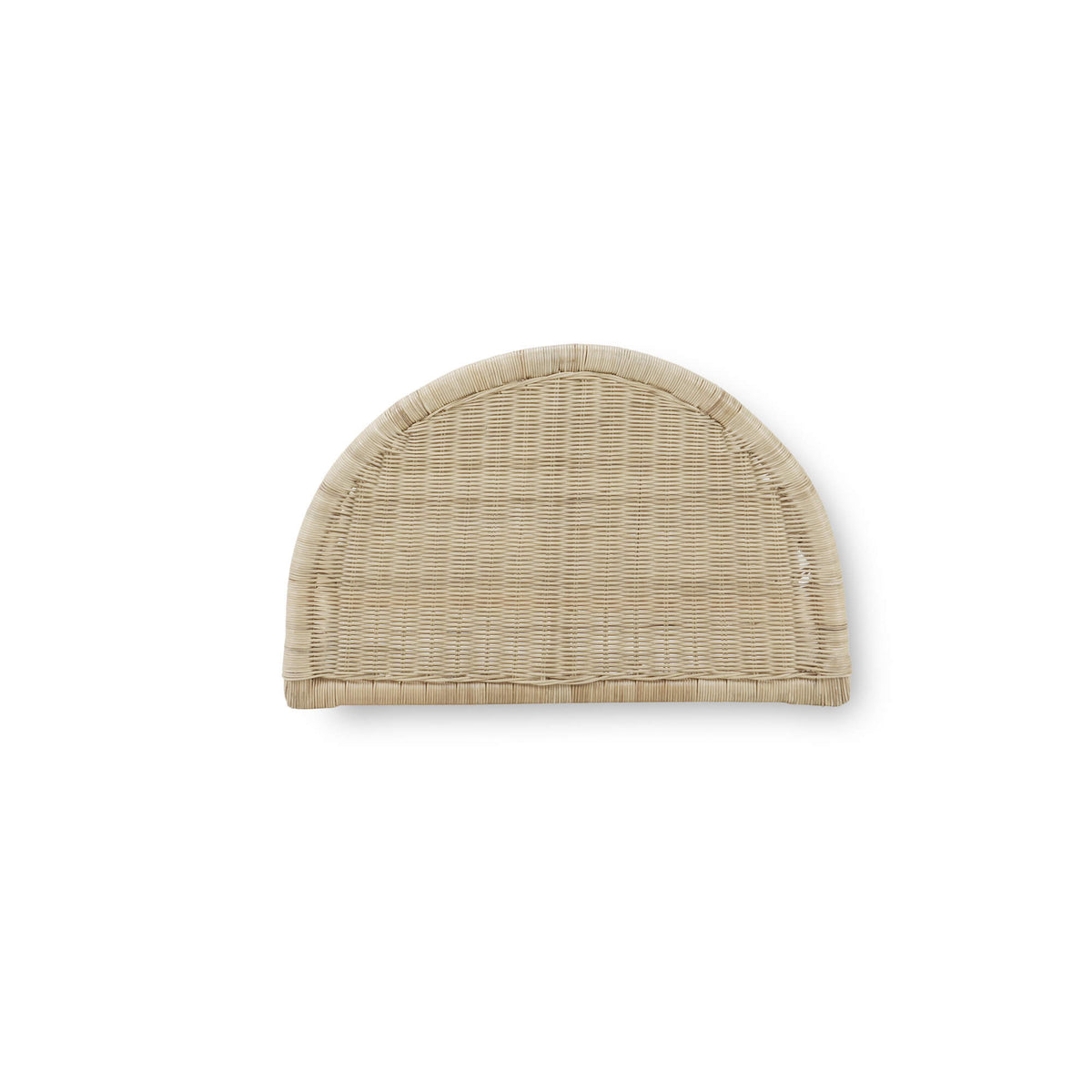 Scalloped Half Round Side Table in Rattan Natural