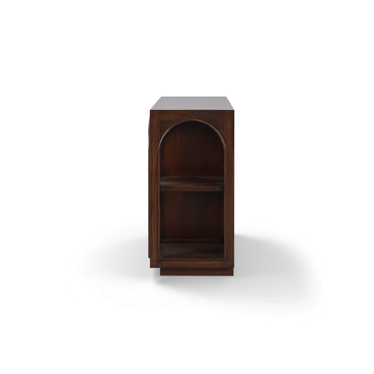 Vannes Crescent Console in Matt Teak Brown