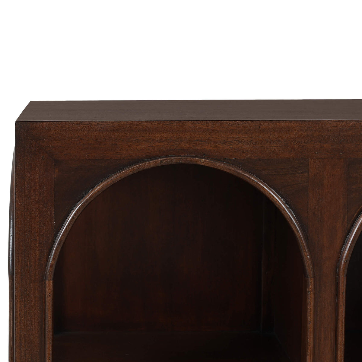 Vannes Crescent Console in Matt Teak Brown