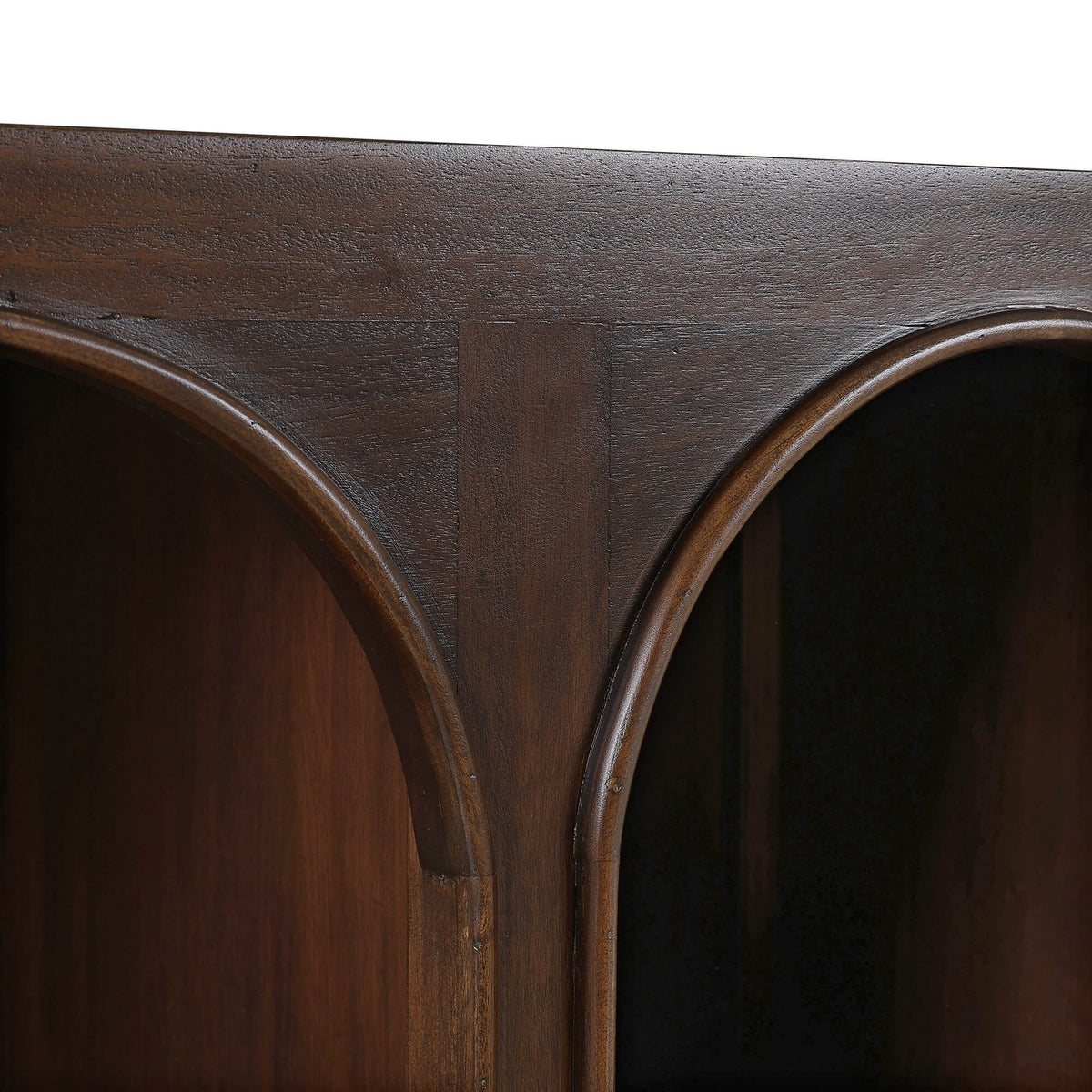Vannes Crescent Console in Matt Teak Brown