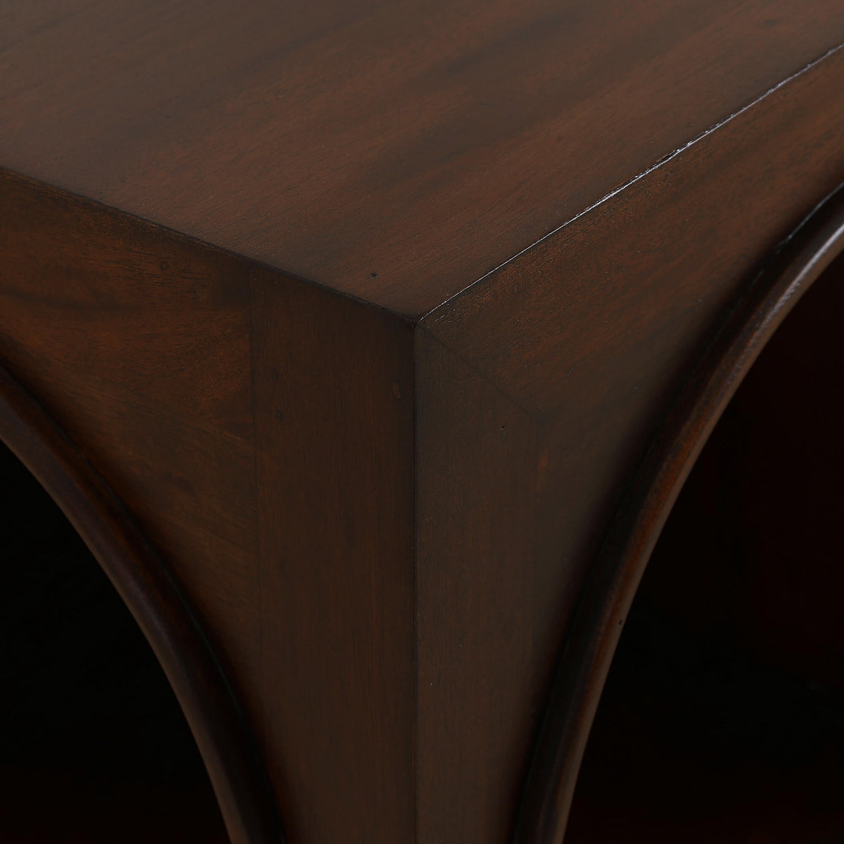 Vannes Crescent Console in Matt Teak Brown