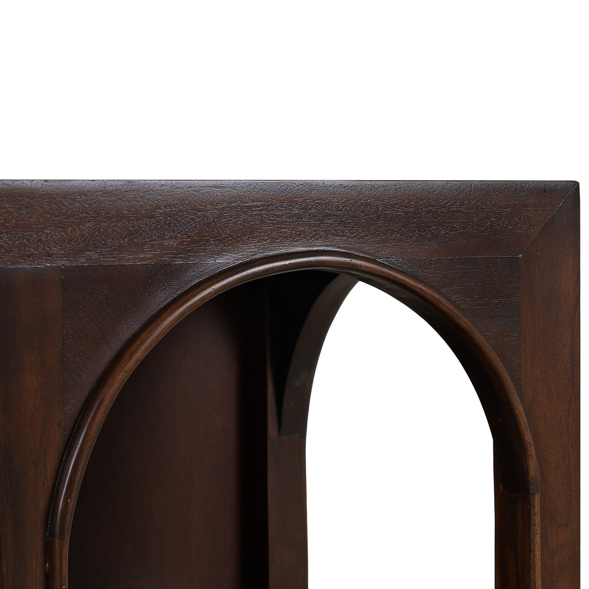 Vannes Crescent Console in Matt Teak Brown