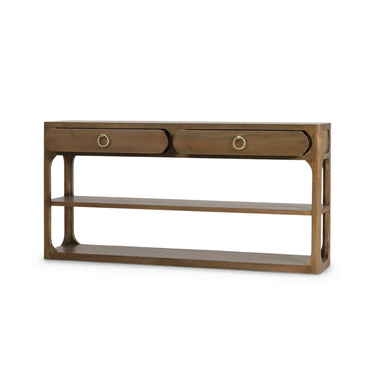 Corte Open Console Table w/ 2 Drawers in Straw Wash