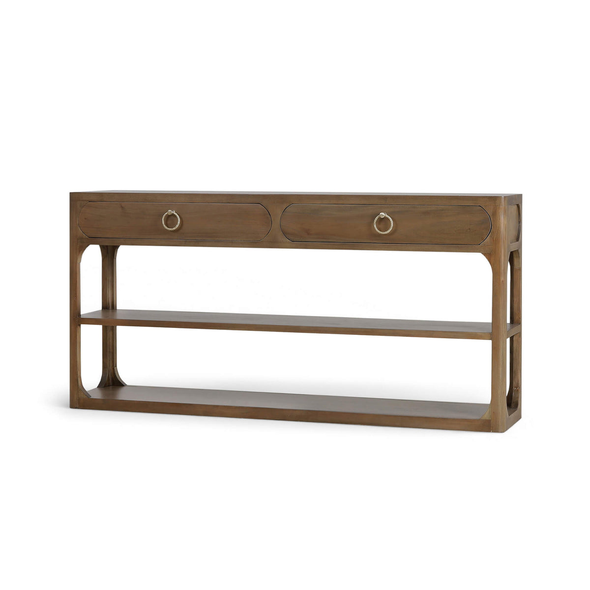 Corte Open Console Table w/ 2 Drawers in Straw Wash