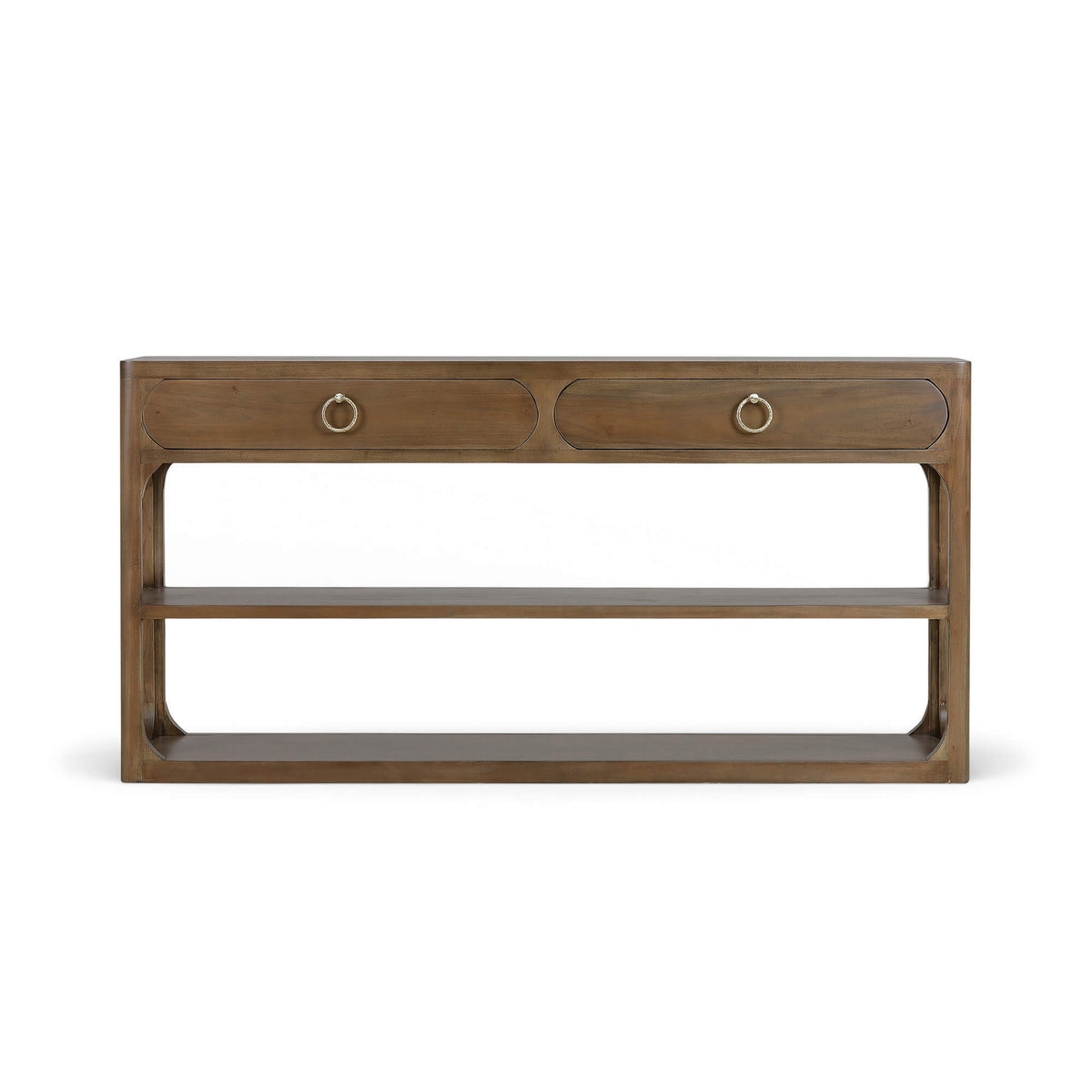 Corte Open Console Table w/ 2 Drawers in Straw Wash
