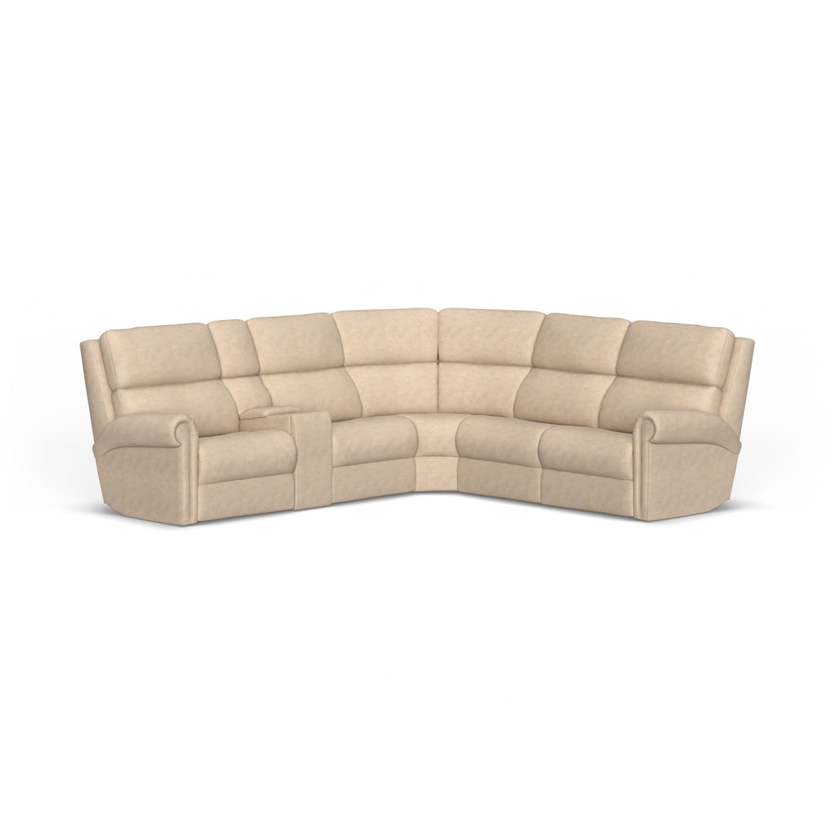 Bernard Fabric Power Reclining Sectional w/ Power Headrest & Lumbar