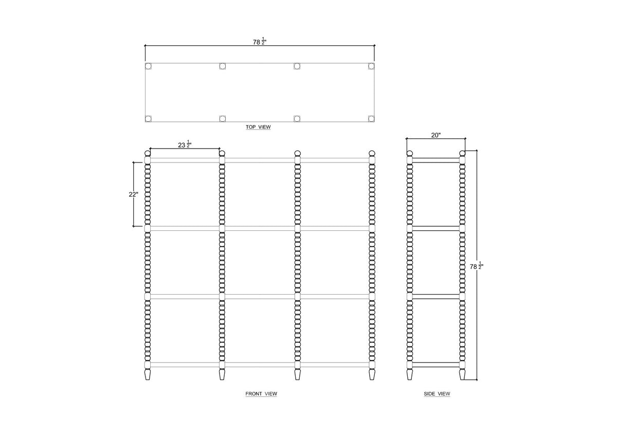 Cholet Open Bookcase KD in Straw Wash