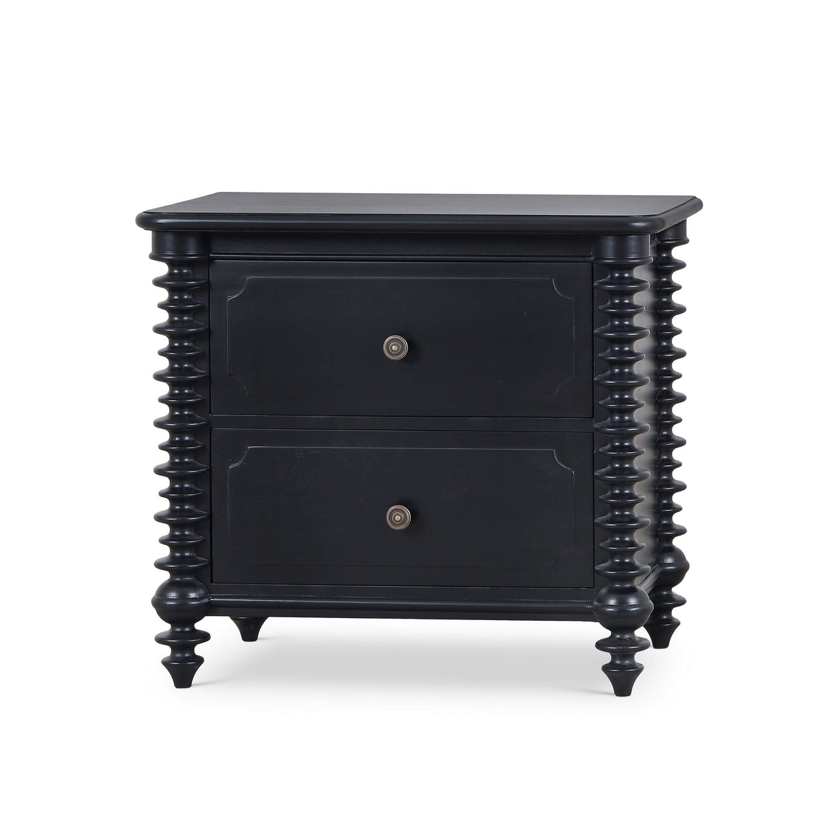 Milano 2 Drawer Bedside Table in Batavia Black
