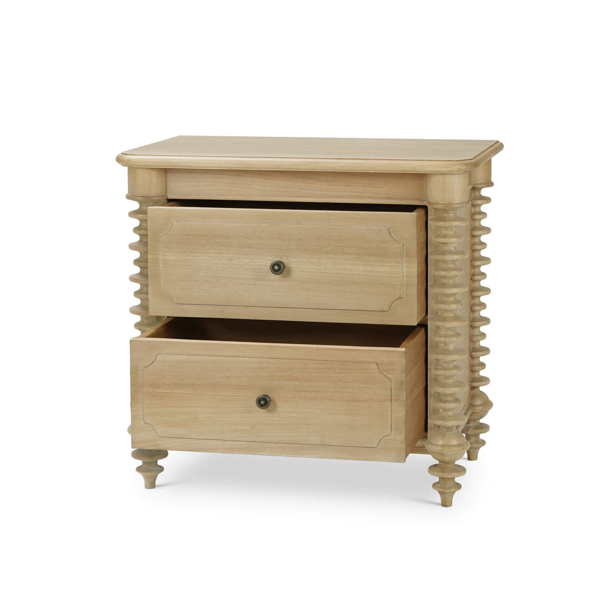 Milano 2 Drawer Bedside Table in Fruitwood