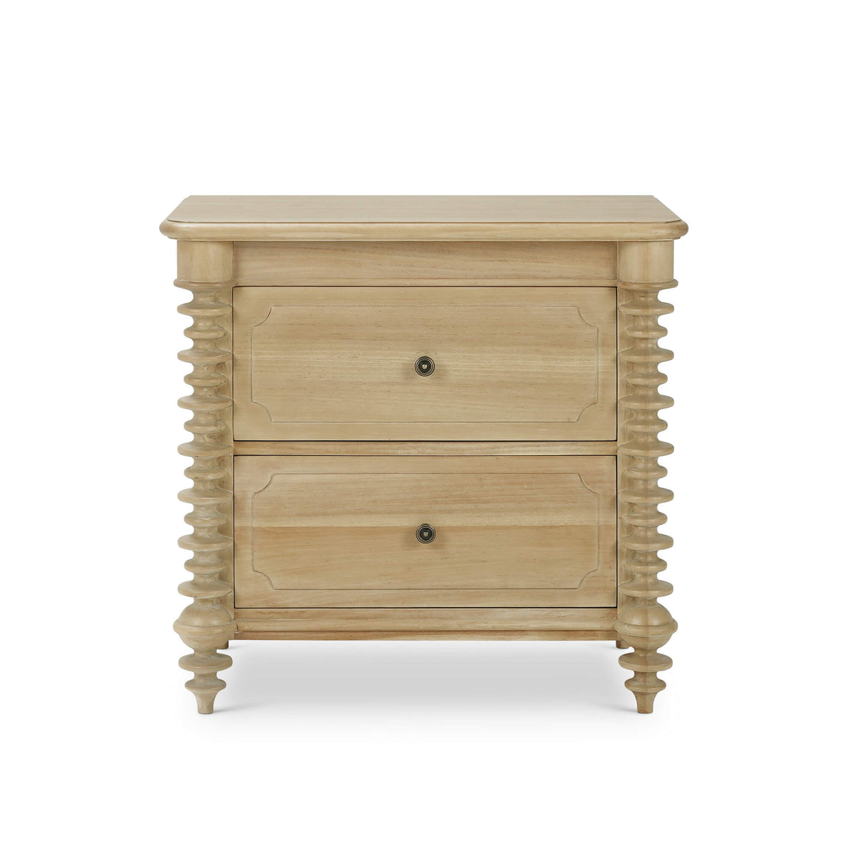 Milano 2 Drawer Bedside Table in Fruitwood