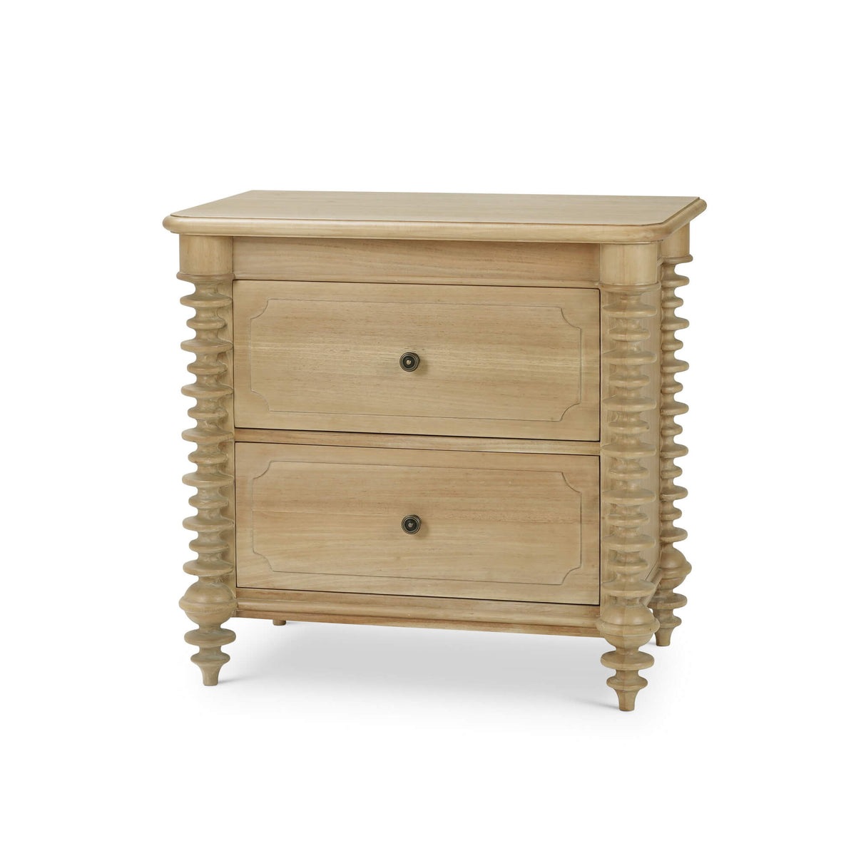 Milano 2 Drawer Bedside Table in Fruitwood