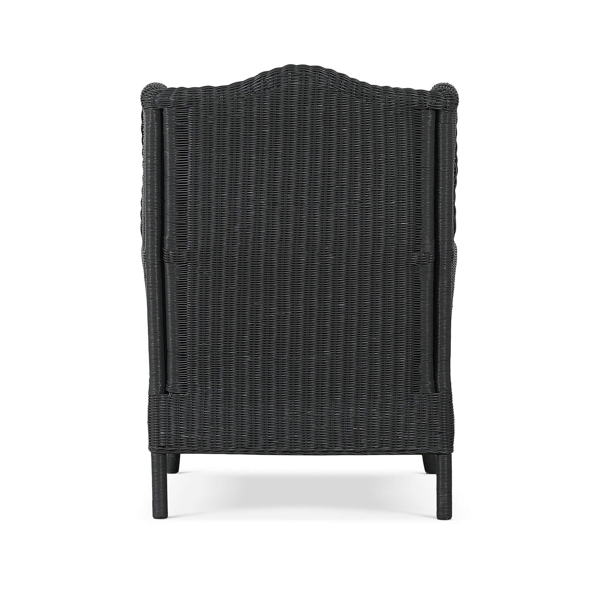 Marina Rattan Chair in Dark Charcoal Rattan w/ Le Jardin Blue Fabric