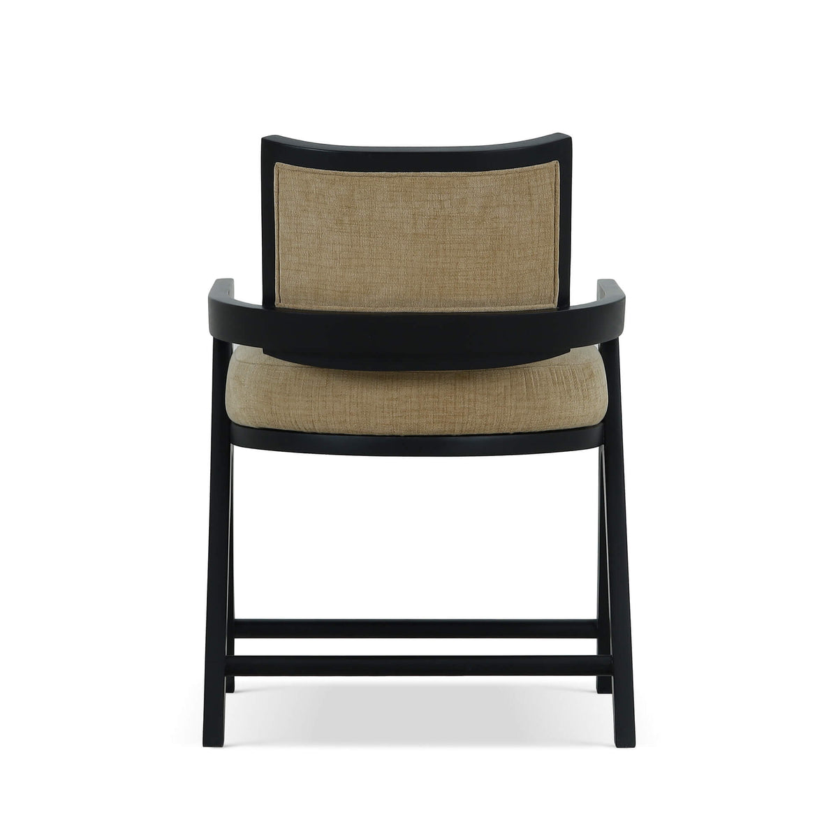 Pierre Dining Chair in Batavia Black w/ Upholstered Back w/ Thames French Yellow Performance Fabric