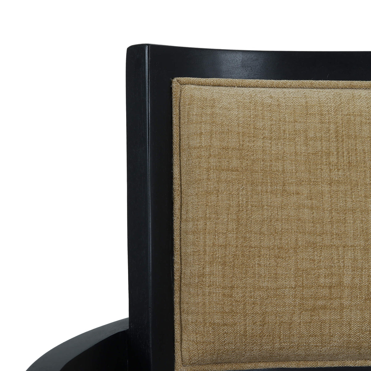 Pierre Dining Chair in Batavia Black w/ Upholstered Back w/ Thames French Yellow Performance Fabric